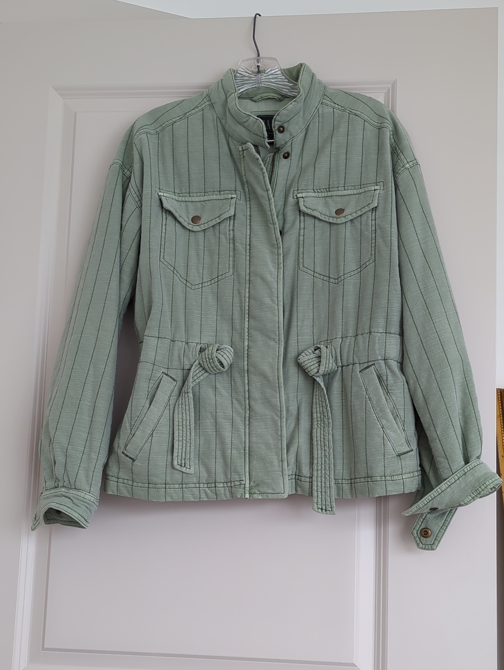 GAP Light Sage Green Utility Jacket with Tie Waist - XS